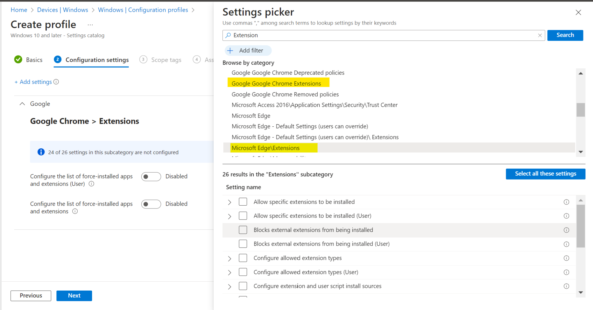 Block and Install Extention on Edge and Chrome for Windows using ...
