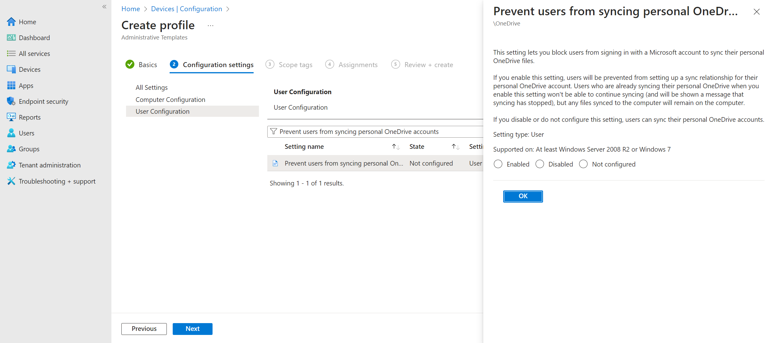 One Drive Createaccount Prevent Users From Syncing Personal OneDrive Accounts through Intune ...
